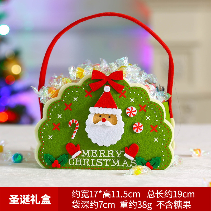 クリスマスキャンディバッグ 不織布キャンディボックス サンタクロース 雪だるま トナカイ リンゴバッグ クリスマスギフトバッグ|undefined