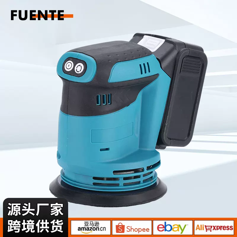 家用大功率锂电打蜡机外贸跨境多功能充电式木工电动圆砂机砂纸机