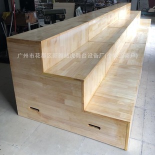 Music Room Fixed Solid Wood Chorus Bench Wooden Chorus Bench Three-Layer Chorus Bench