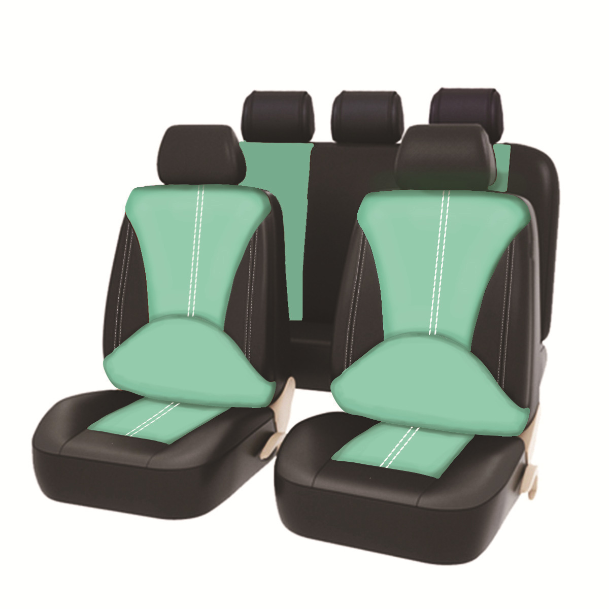 Personalidad europea y americana empalme de alta calidad PU cuero ligero de lujo cubierta de asiento universal resistente al desgaste suave y cómodo cojín de asiento de automóvil transpirable