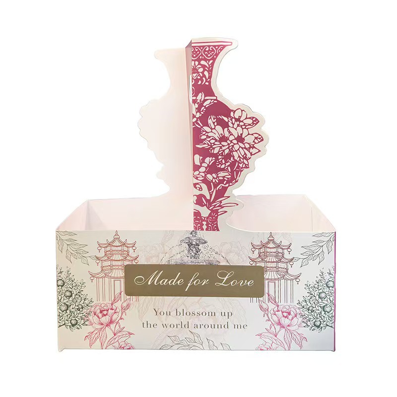 Caja de flores portátil para el Día de la Madre, para café y té con leche, caja de regalo con flores frescas, materiales para arreglos florales DIY, cesta de flores portátil.