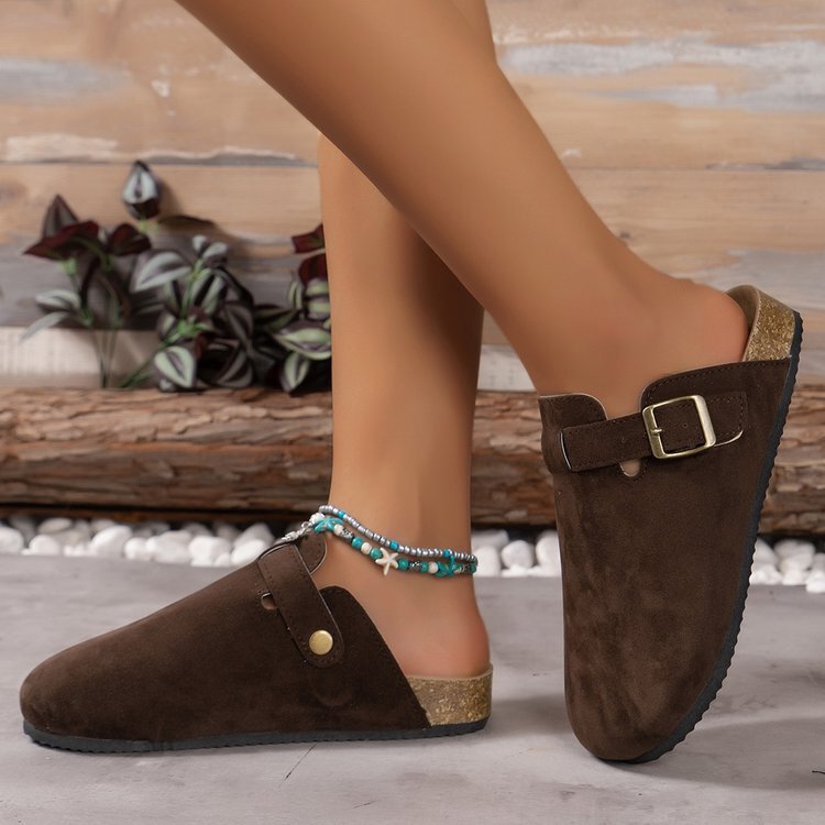 2024 Birkenthal Shoes Lazy Men's Half Slippers Unisex Outer Wear Cork Sandals and Slippers Casual Vintage Birkenthal Shoes