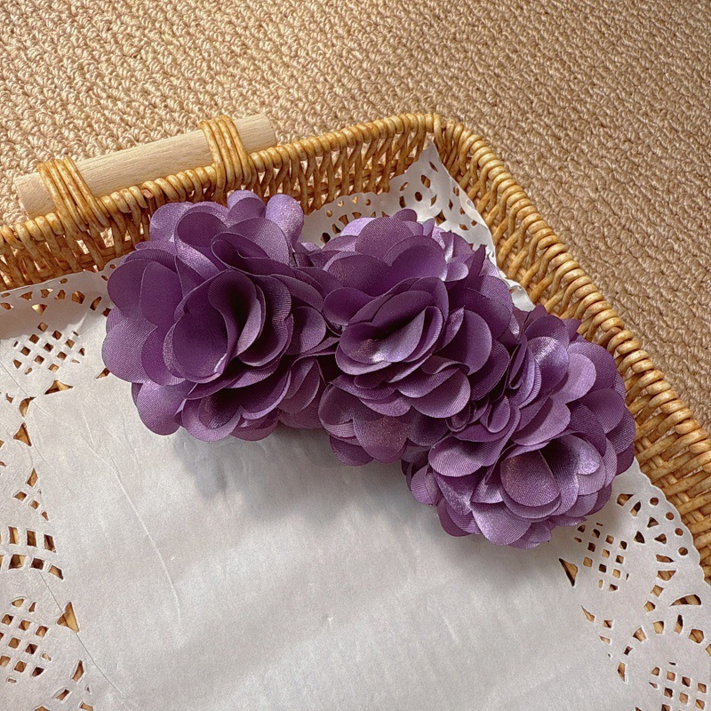 Vintage stijl wijnrode bloem haarclip elegante boho haarspeld_voghion.com