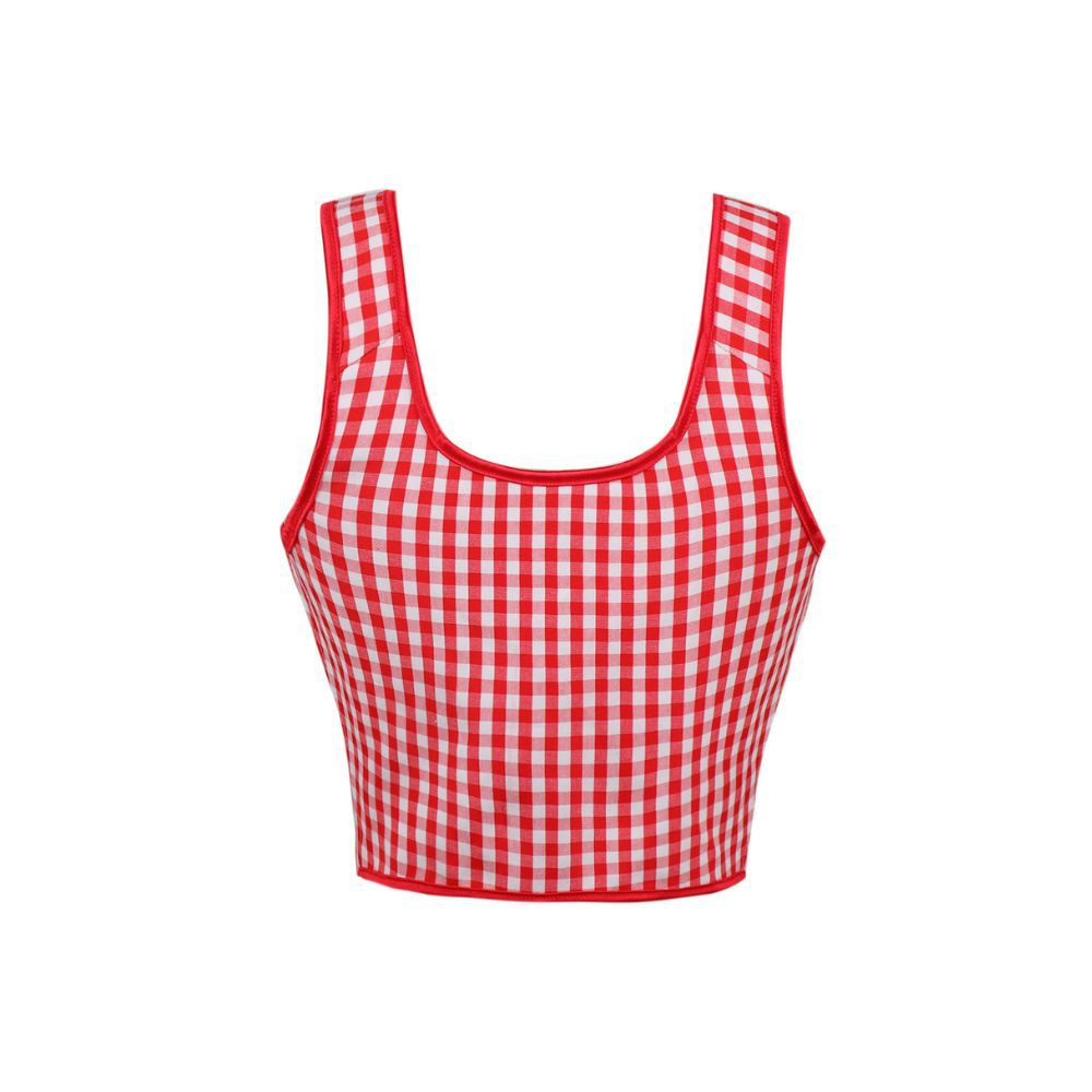 Nuevo estilo pastoral de doble hombro estampado a cuadros corsés de mujer plástico chaqueta Amazon venta rápida temu productos transfronterizos