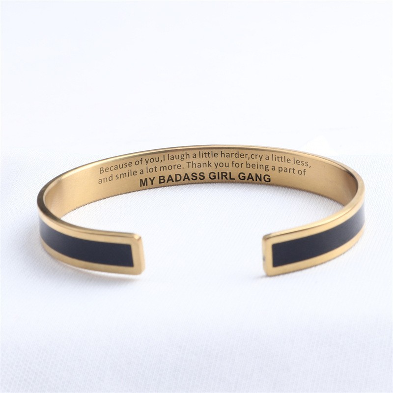 Fashion C Shape Stainless Steel Enamel Bangle display picture 4