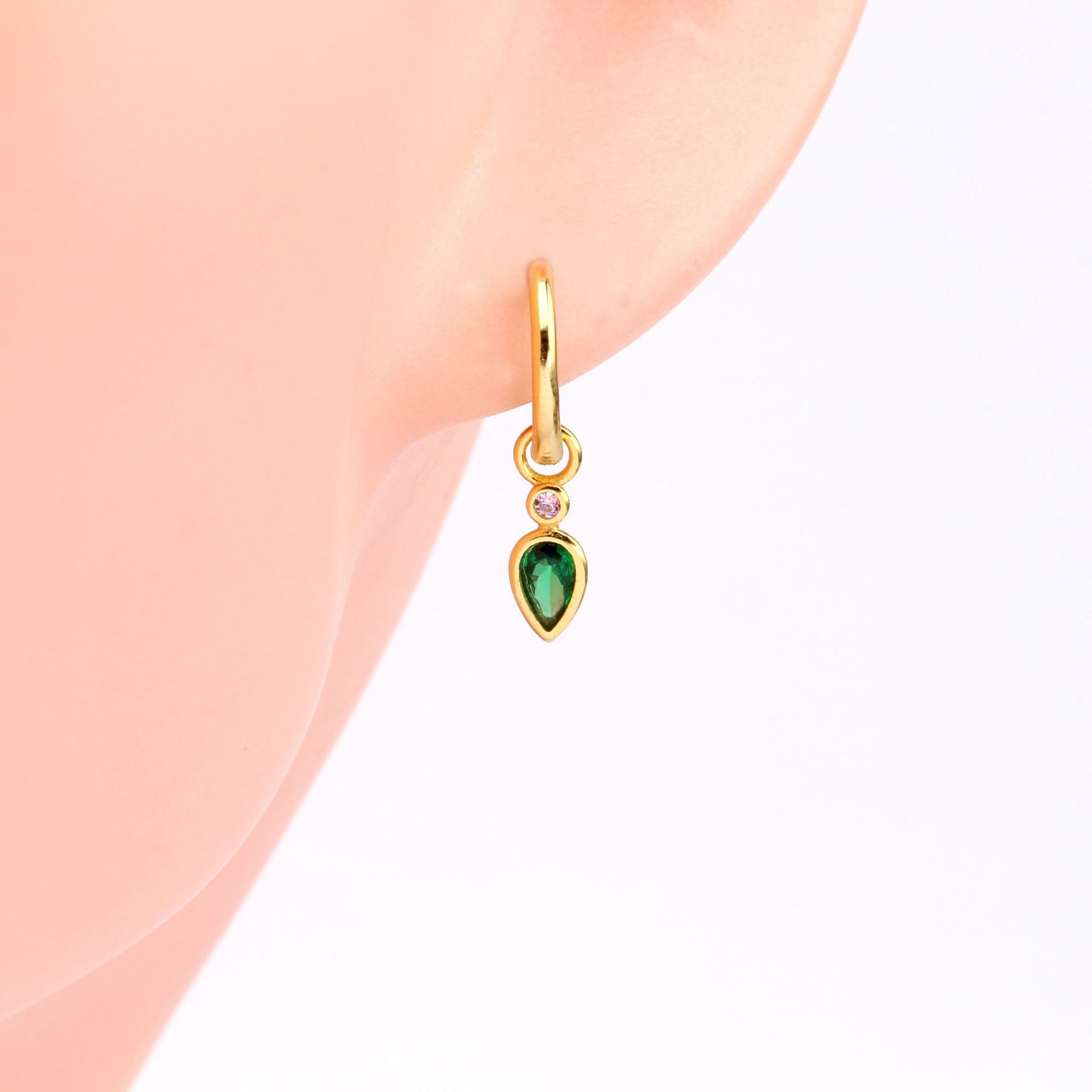 1 Pair Simple Style Water Droplets Sterling Silver Inlay Zircon White Gold Plated Gold Plated Drop Earrings display picture 6