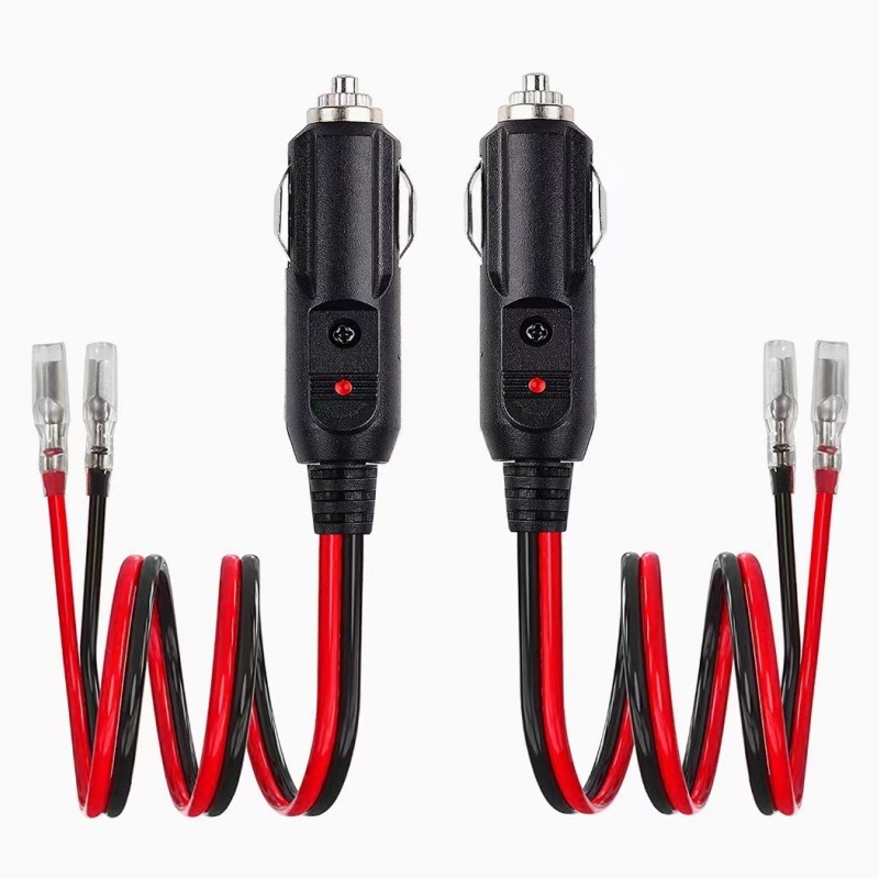 Supply Car Cigarette Lighter Cable Cigarette Lighter Plug Cable 30cm 16Awg Car Charging Cable with Terminal Wholesale