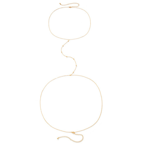 European and American cross-border jewelry, beach bikini sexy body chain, metal round bead chain waist chain integrated chain, in stock