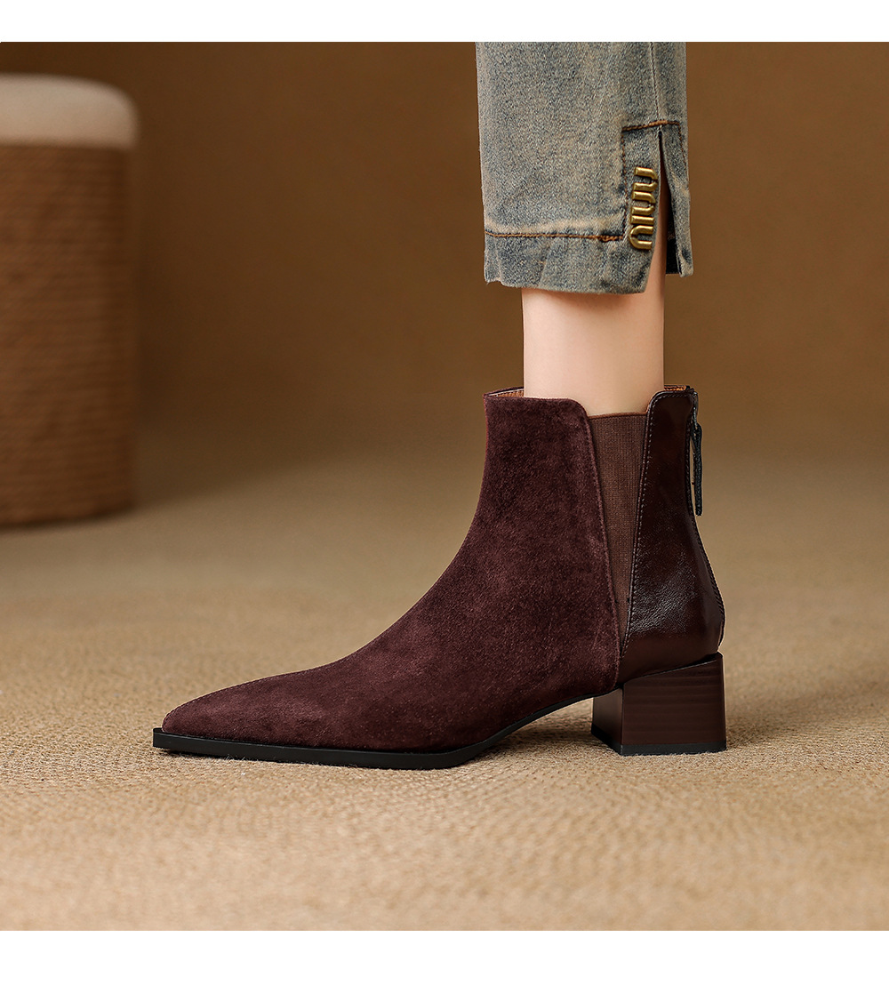 chikoyy CHIKO Chetanzi Pointy Toe Block Heels Ankle Boots