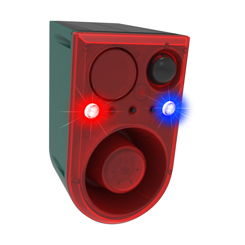 Ruosheng ソーラーアラームワイヤレスリモコン誘導赤と青の光超音波音と光で獣を追い払う|undefined
