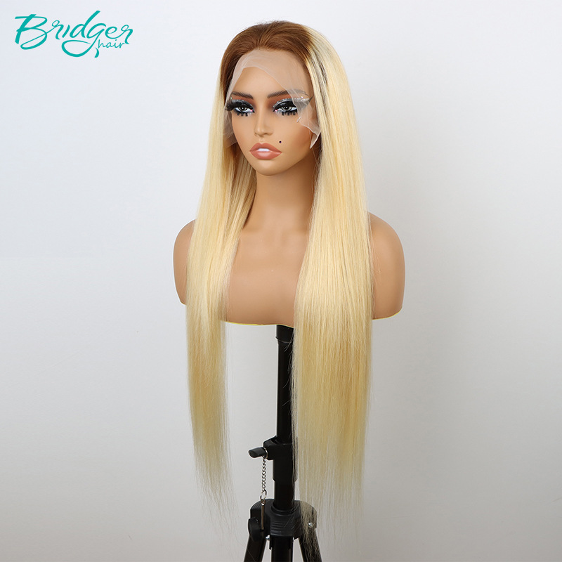 Human Hair Wig Straight T4/613 Splicing Hair Premium Quality_voghion.com