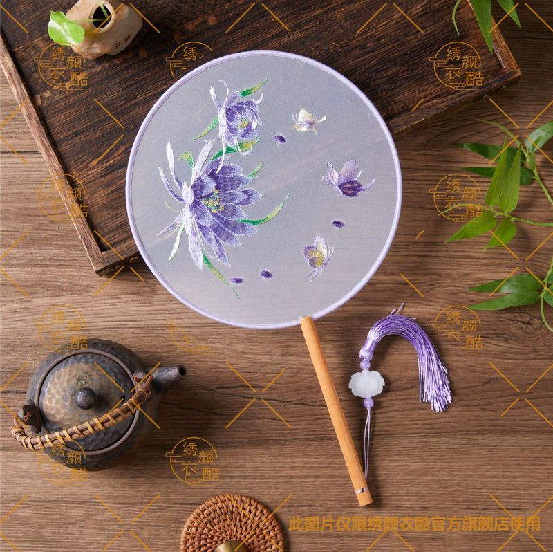 蘇州刺繍古典舞扇 刺繍両面扇子 舞踊漢服 中国風工芸扇 工場直販|undefined