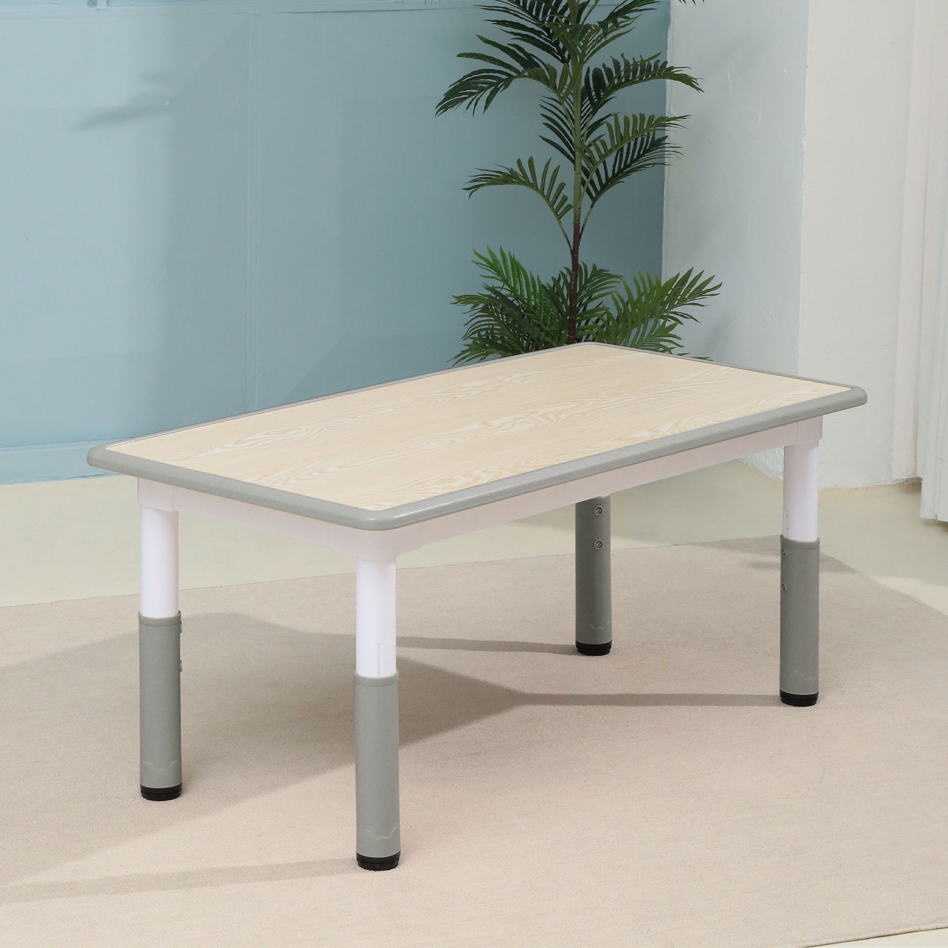 나뭇결 그레이 싱글 테이블