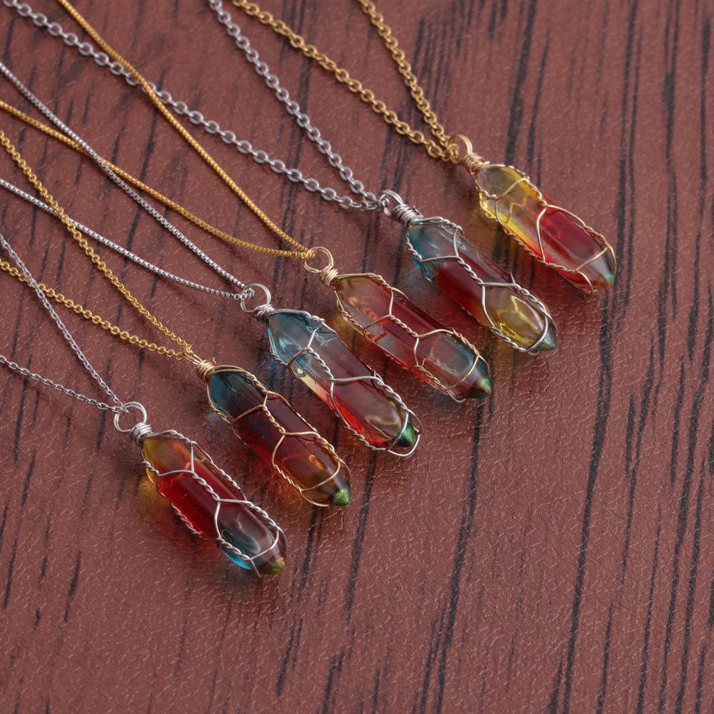 Korean Fashion Multicolor Crystal Pendant Necklacepicture43