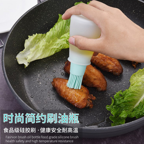 Wholesale Silicone Oil Bottle Brush with Lid BBQ Oil Brush Oil Pot Brush BBQ Brush Oil Bottle Kitchen Gadgets