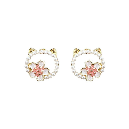 Korean version S925 fashionable earrings, temperament, versatile bow earrings, simple and high-end pearl earrings, earrings wholesale