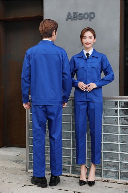 春秋长袖工作服男女纽扣款劳保服电焊服维修服厂服车间汽修工地服|undefined