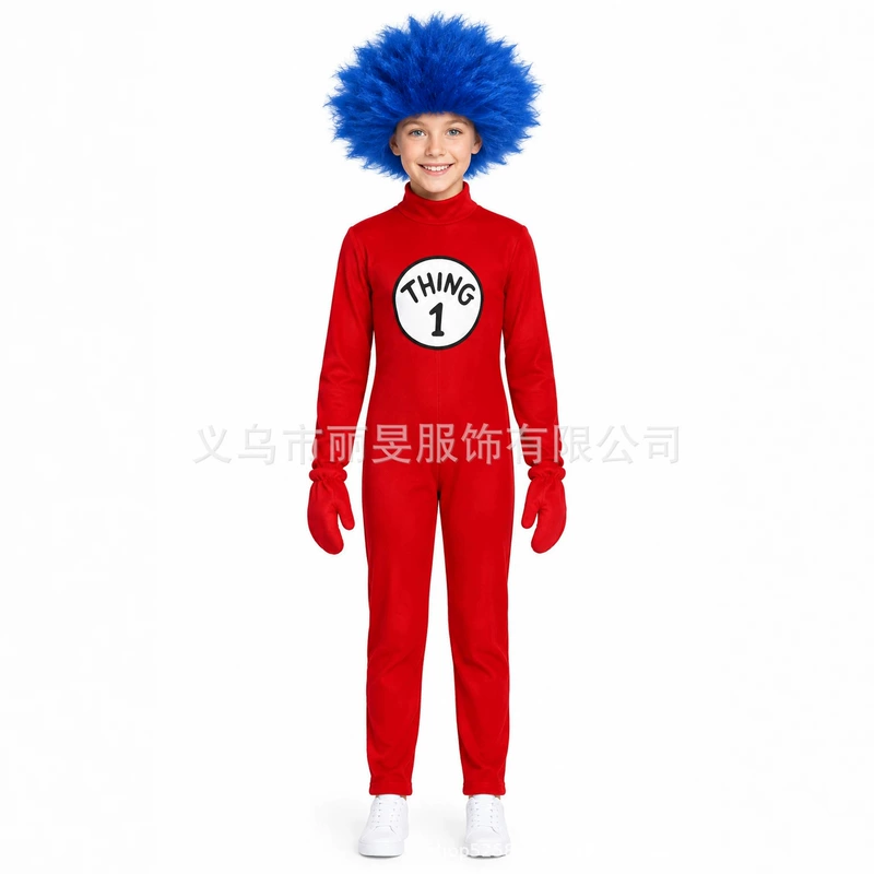 Красный комбинезон Thing 1/Thing 2 унисекс для праздников