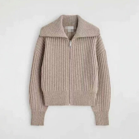 BM&MD&ZA early autumn new women's standard fit ribbed knit jacket 1319204001