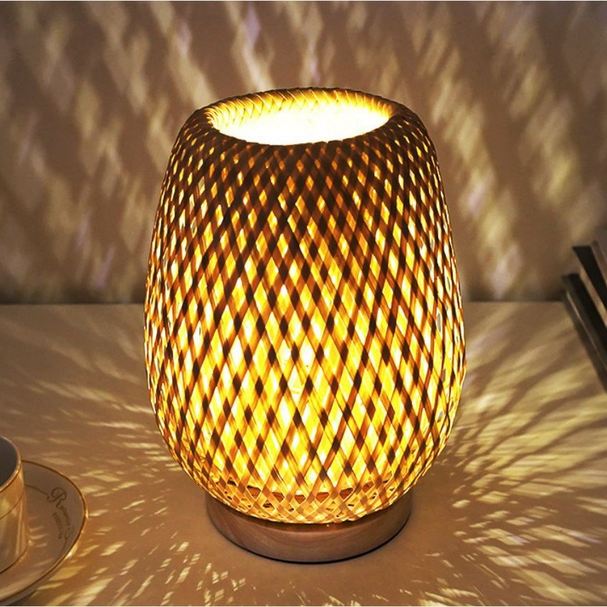 lámpara de mesa de bambú y madera lámpara de cabezal de cama dormitorio estudio de bambú ambiente lámpara de noche lámpara de mesa pequeña lámpara de escritorio retro estilo japonés
