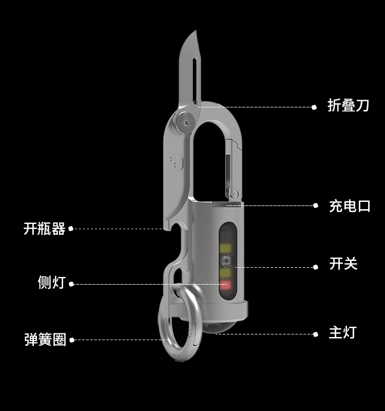 Keychain Flashlight Strong Light Illumination Lamp Floodlight Multifunctional Portable Mini Light Pro Model
