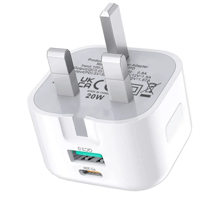 TYPE-C быстрый зарядный адаптер PD20W британский стандарт двойной PD зарядное устройство британский стандарт 20W двойной порт для мобильного телефона