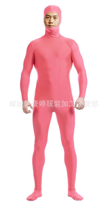 莱卡全包开脸连体紧身衣zentai纯色塑身衣舞台表演服演出装走秀|undefined