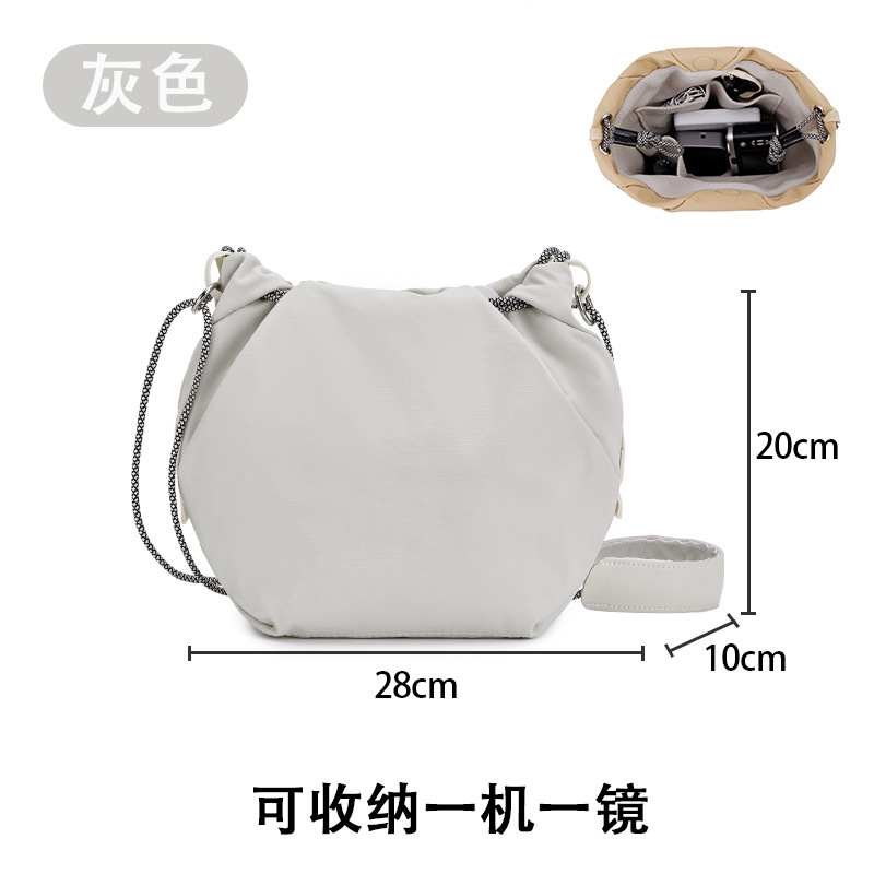ソフト巾着ポケットカメラバッグショルダー写真撮影バッグミラーレスカメラ保護カバーデジタルカメラクロスボディ収納ライナーバッグ