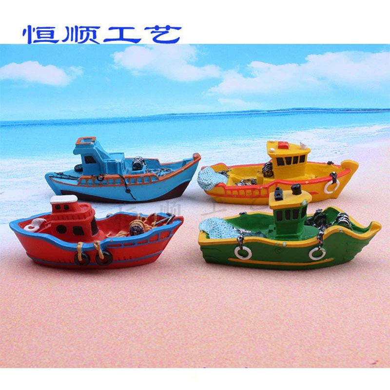 Прямые поставки с фабрики аксессуары для аквариумов в средиземноморском стиле песочный стол песок Смола рыбацкая лодка 9,5 см