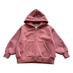 Children's Autumn and Winter Clothing Boy's Fleece-lined Jacket Baby's Hooded Sweater Cardigan 2023 New Style Little Boy's Thickened Top