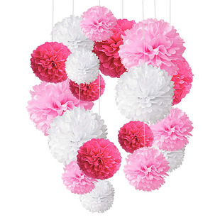 Paper Flower Ball 18-Piece Combination Set Birthday Party Wedding Decoration Paper Flower Ball Latte Art Paper Flower Decoration
