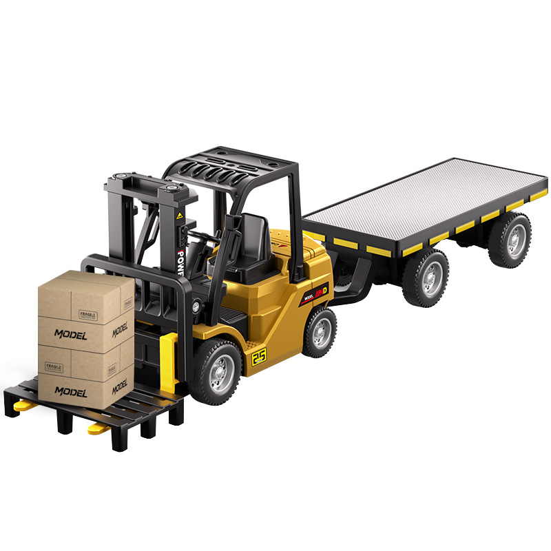 (Cross-border trading), table realistic toy car, forklift, trailer, excavator, model, minifigure, new collection, scale 1:64, bluetooth, remote control 5