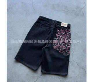跨境直销夏季潮流新款水洗牛仔长裤时尚百搭高街宽松慵懒风长裤子|undefined