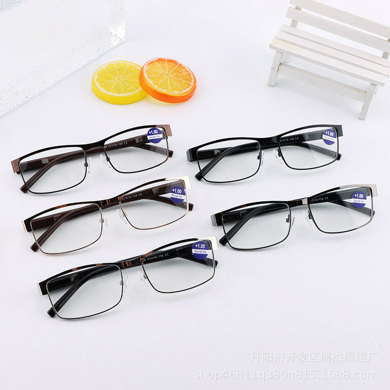 New anti-blue light reading glasses light steel spring leg HD reading glasses stall reading glasses factory wholesale New anti-blue light reading glasses light steel spring leg HD reading glasses stall reading glasses factory wholesale