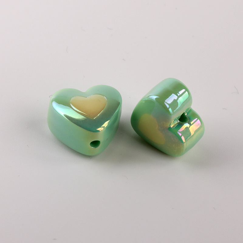 5g Weight Beads Jewelry Making Type DIY Ornament Accessories Classification 1 Piece Quantity Acrylic Material Heart Shape Pattern All Seasons Season Plating Design Simple Style Style 1 Piece Acrylic Heart Shape Beads DIY Ornament Accessories 3