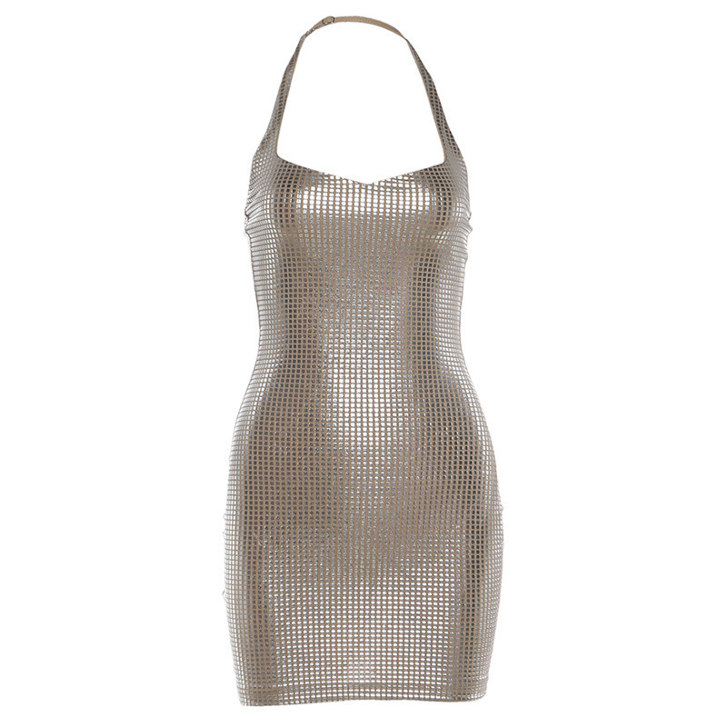 2026 European And American Spring New Fashion Sexy Slim Waist Personality Halter Neck Bodycon Dress For Women_ecoleips.com