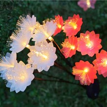 亚马逊热销太阳能花灯插地仿真花led户外防水庭院草坪装饰灯