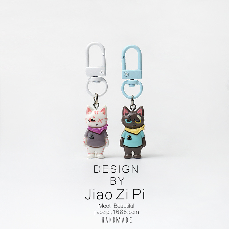 Trendy Funny Street Cheap Cat Keychain Creative Bag Jewelry Pendant Personalized Cartoon All-match Daily Accessories