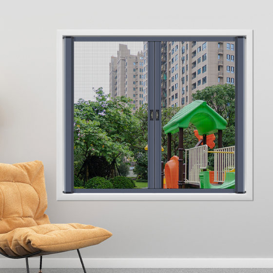 Shrinkable Screen Window Telescopic Invisible Screen Window Left and Right Pull Back Roll New Invisible Removable and Washable Anti-mosquito Roll