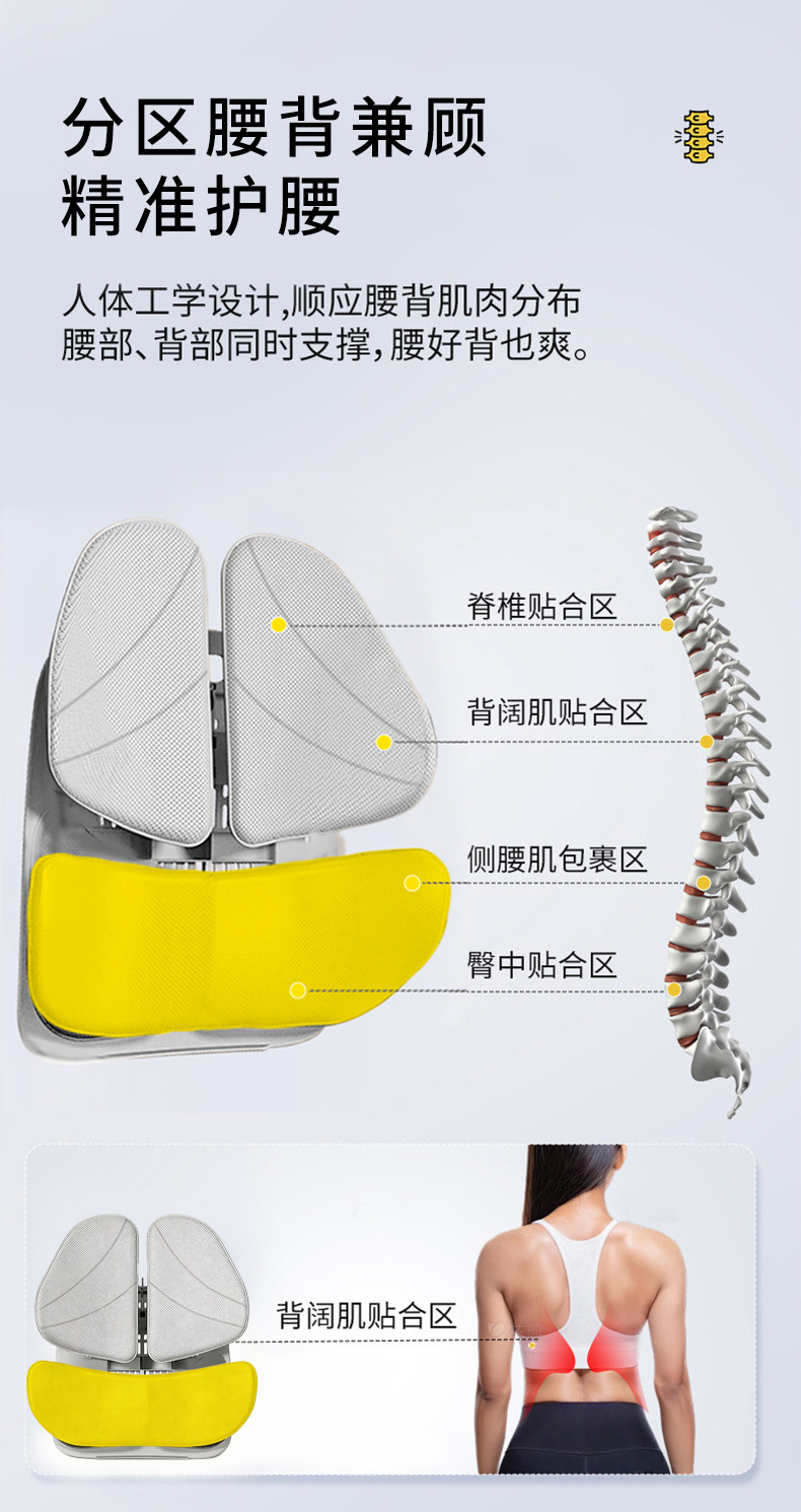 Car Lumbar Support, Ergonomic Lumbar Support for Long Sitting, Ventilated Hard Support Lumbar Cushion, Office Car Lumbar Support Wholesale