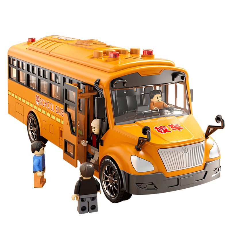 Juguetes de autobús escolar eléctrico de gran tamaño para niños, historia de música, simulación de autobús escolar modelo de autobús para niños de 3 - 6 años