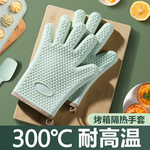 隔热防烫手套烤箱手套厨房加厚耐高温微波炉烘焙工具可爱硅胶手套