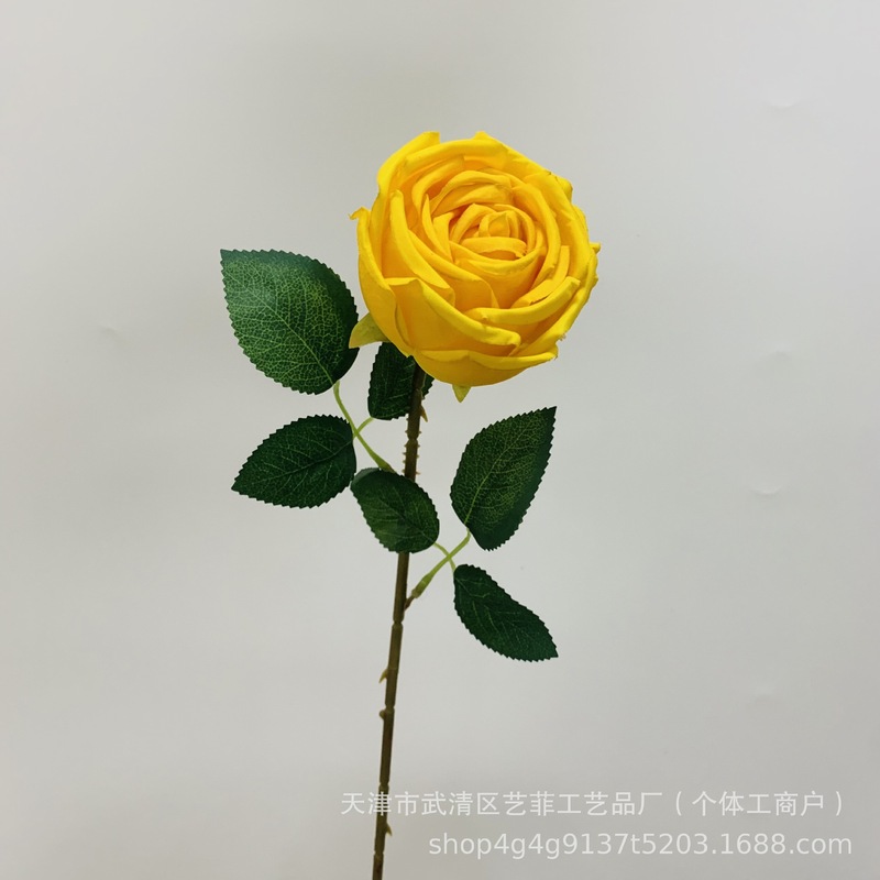 仿真单支皇妃玫瑰室内橱窗摆件假花婚庆礼堂装饰路引花新娘手捧花|undefined