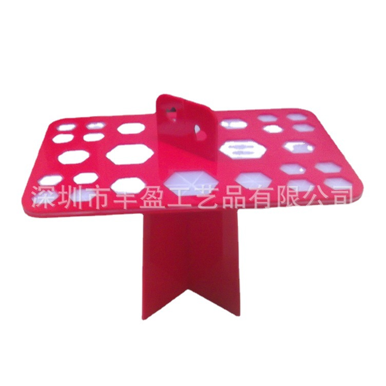 可拆卸的红色亚克力晾晒架子 有机玻璃化妆刷晾晒神器 洗刷架晾刷