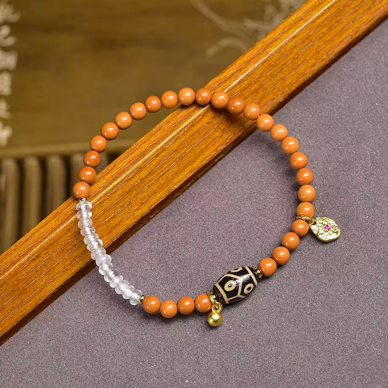 Bracciale con cristalli curativi per donna, gioiello boho con chakra in pietra naturale - Design 065_voghion.com