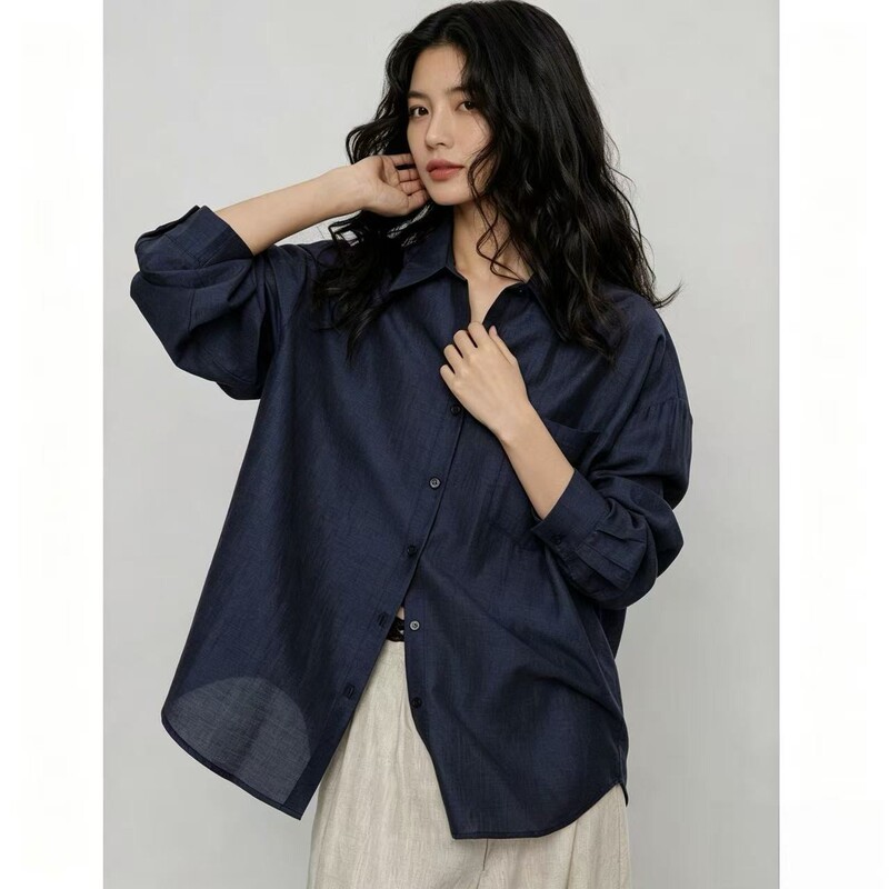 Havegan/Spring Silk Blend Sun Protection Shirt for Women, Thin Style, 2026 New Casual Workwear Tencel Top