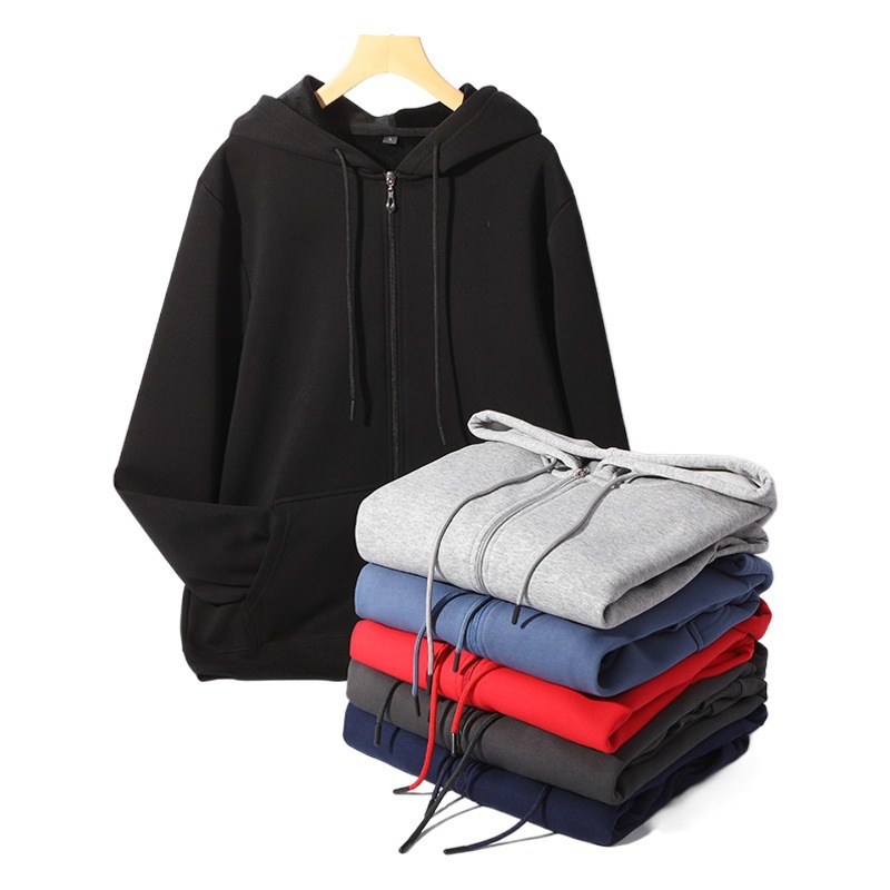 420g de Europa y América más el tamaño de la cremallera suéter con capucha hombres europeos y americanos de moda de la calle Otoño e Invierno de lana forrada gruesa Chaqueta de punto