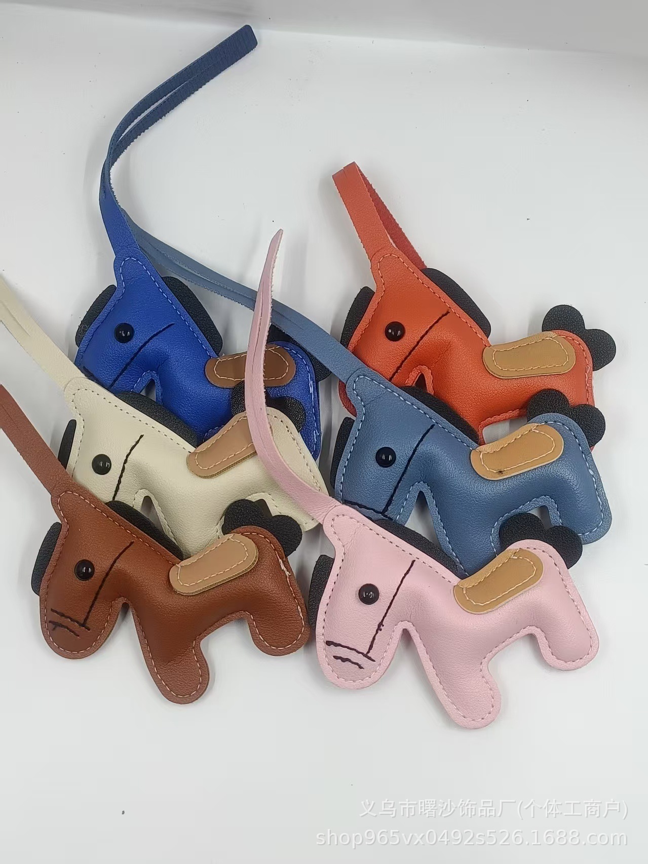 Transfronterizos pu cuero pony colgantes bolsos de bolsa pony lindo correa tendencia llaveros de automóviles bolsa colgante al por mayor