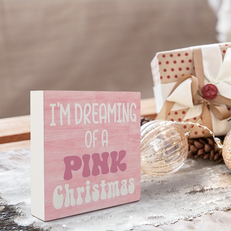 クリスマスピンクPVCロゴ、「ピンクのクリスマスを夢見ています」デスクトップ装飾|undefined