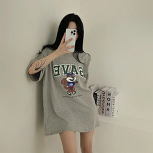 �羳������ɫ100%��������ͼ������С��oversize��ͨT��Ů������